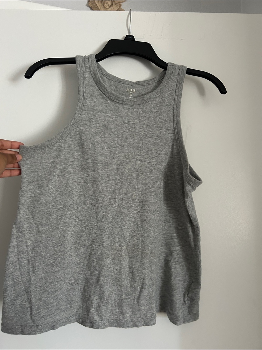 a.n.a Light Gray Ribbed Crewneck Tank Top